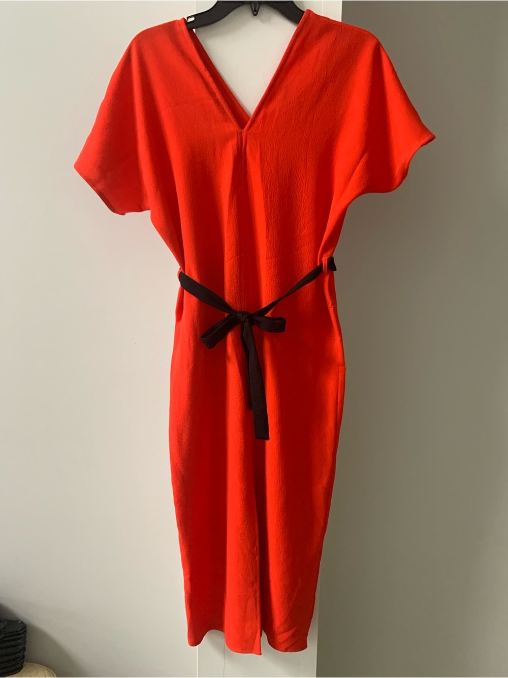 NWOT Topshop Bright Red V‑Neck Midi Dress